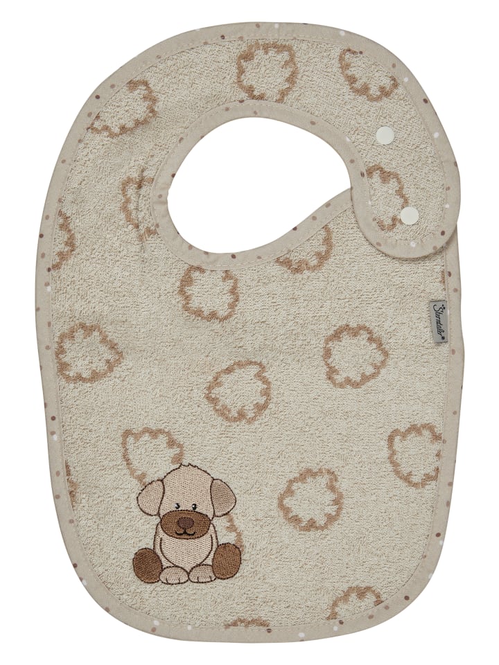 Sterntaler Lätzchen Druckknopf HUND Lucky in ecru günstig kaufen onesize