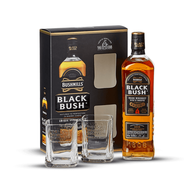 Coffret Bushmills Black + 2 verres