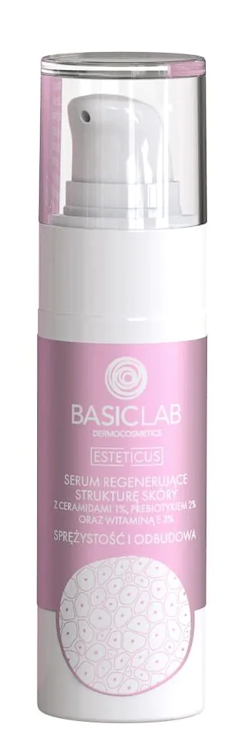 „BasicLab Esteticus“ regeneruojamasis serumas su 1 % keramidų ir 2 % prebiotikų