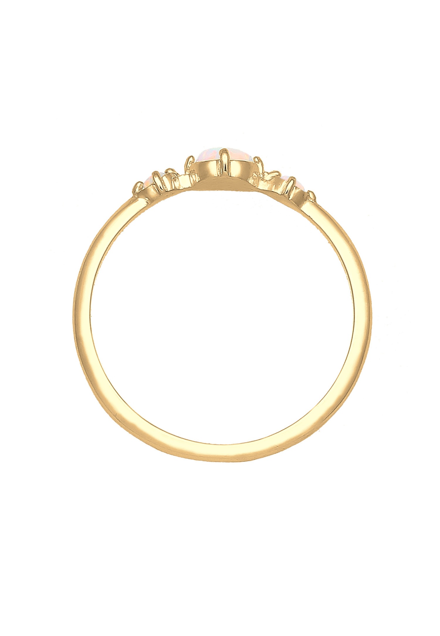 Anillo Elli para mujer con diseño geométrico vintage y ópalo sintético en plata de ley 925.
