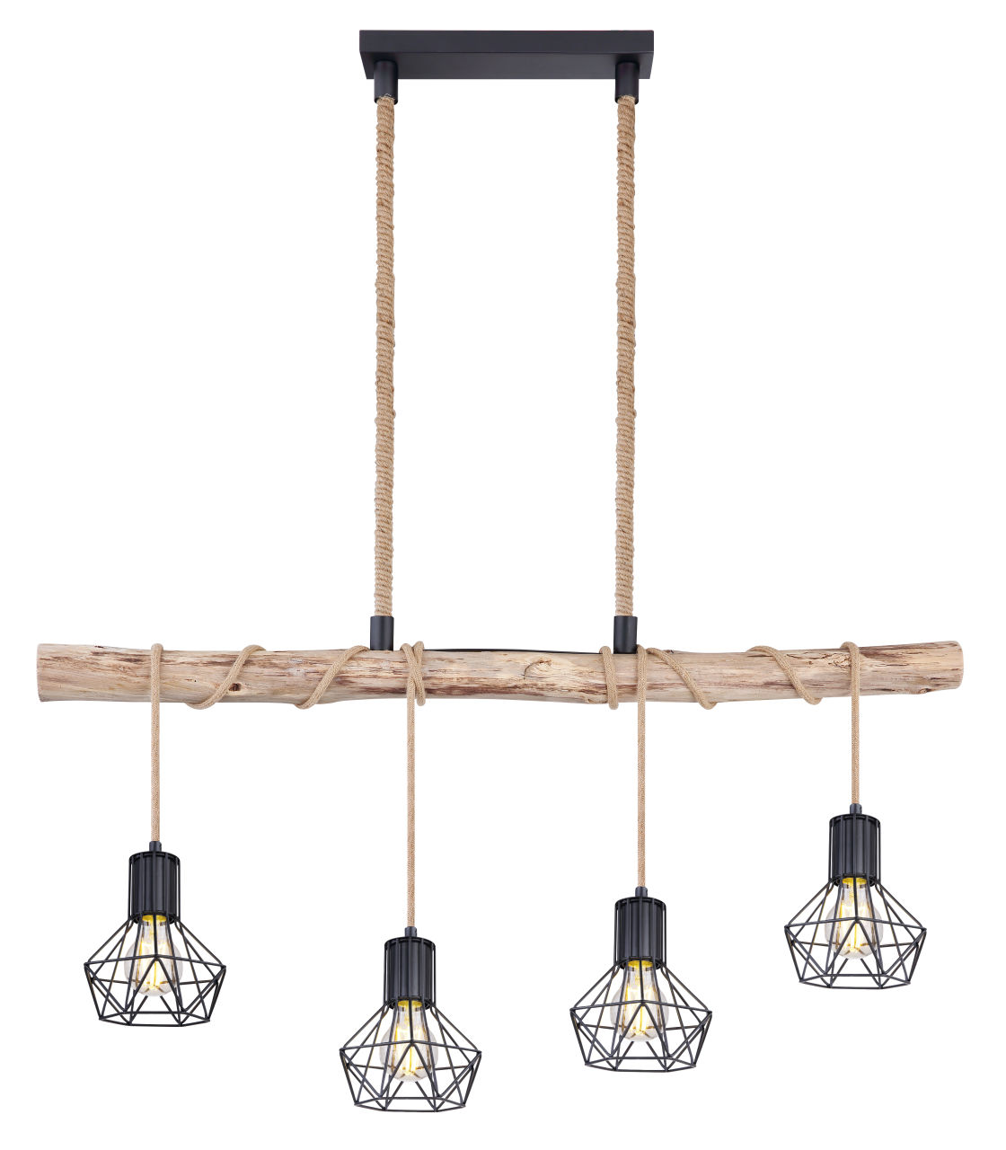Globo Lighting - PRISKA - Hängeleuchte Metall schwarz, 4x E27