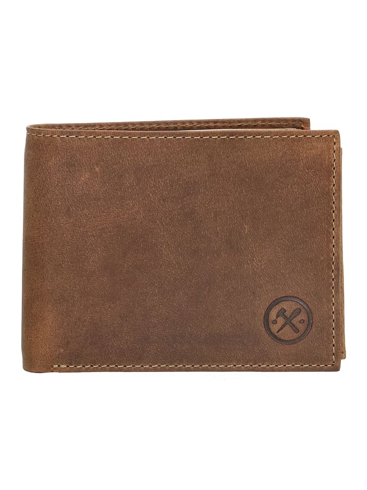 HIDE & STITCHES Leder-Geldbörse in Hellbraun - (B)12 x (H)9,5 x (T)2 cm günstig kaufen onesize