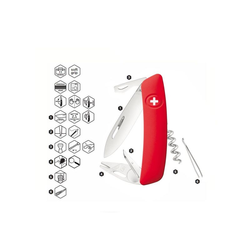 Swiza TT03 TICK Tool Red, Schweizer Taschenmesser made in Swiss