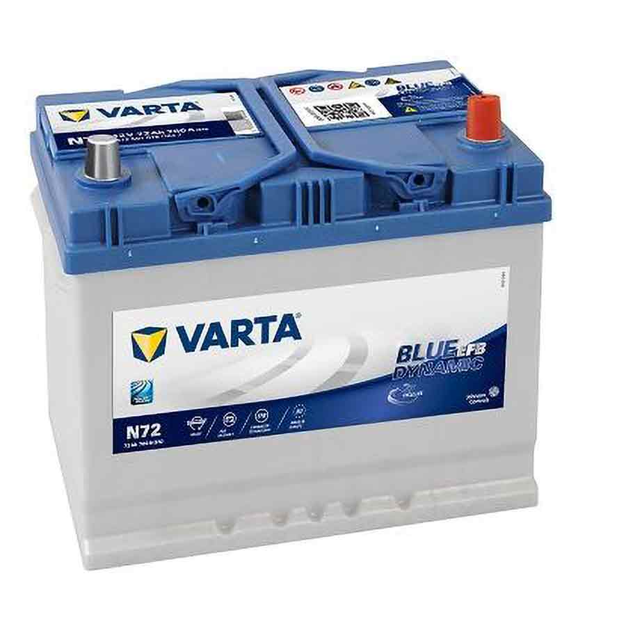 VARTA Blue Dynamic EFB Autobatterie, JIS, 572 501 076, 72 Ah, 760 A - ATU