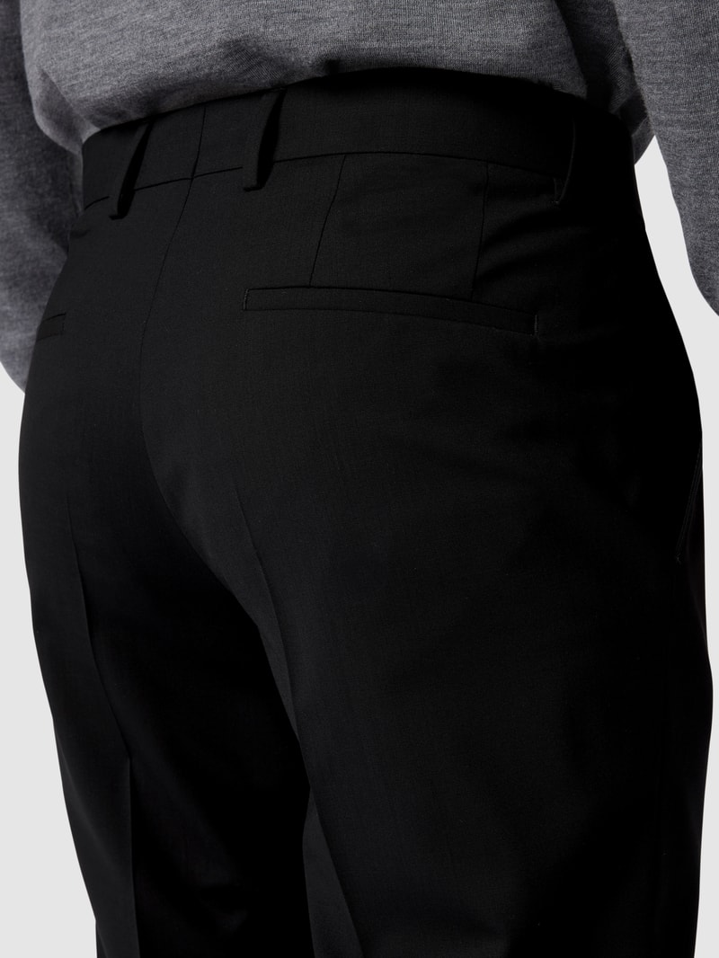 Slim Fit Anzughose aus Schurwoll-Mix Modell 'Genius' in schwarz