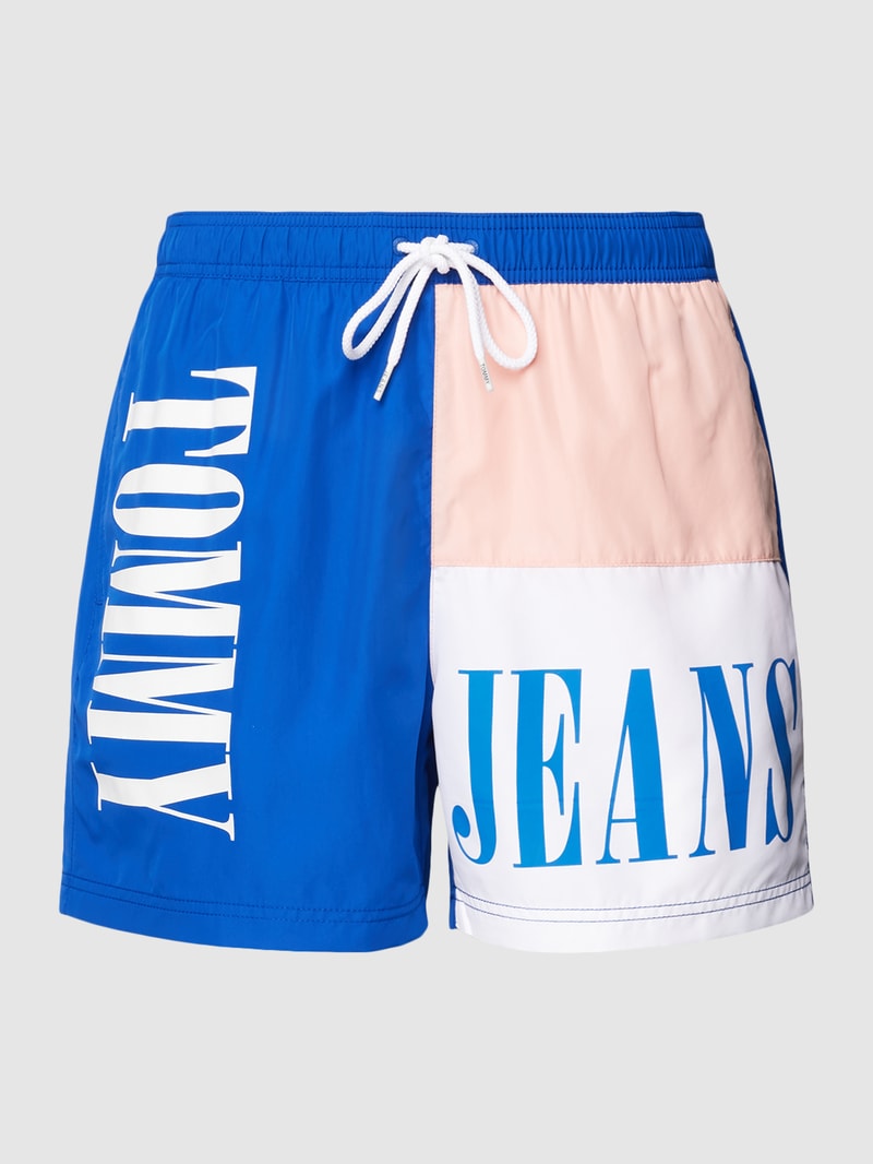 Badehose mit Label-Details in royalblau