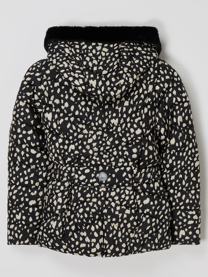 Steppjacke mit Allover-Muster in schwarz