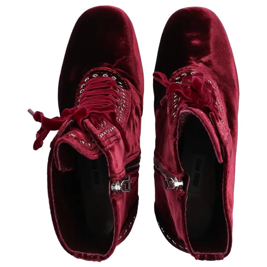Miu Miu - Stiefeletten Samt - rot