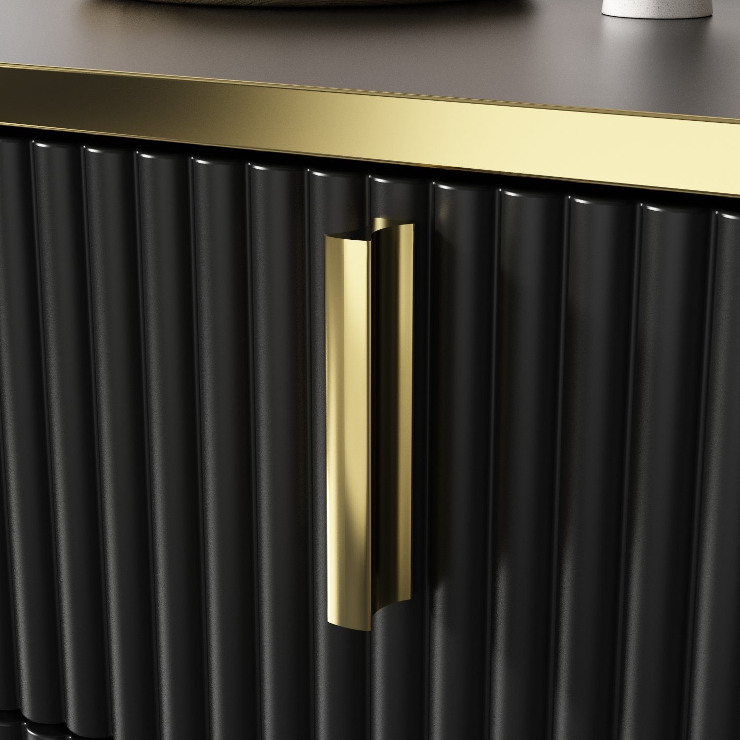 FUFU&GAGA Sideboard Komodenschrank mit 4 Türen und 1 Schublade