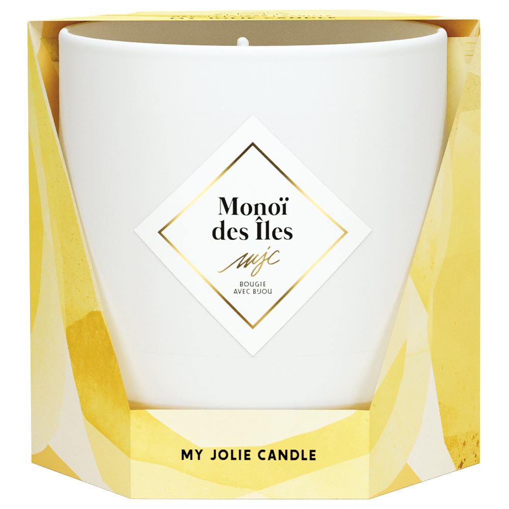 my jolie candle Bougie bracelet or bille beige monoï des îles Bougie
