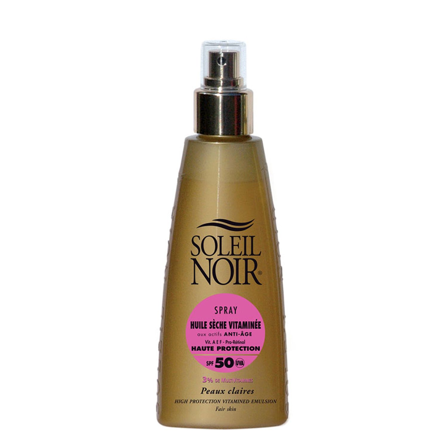 Soleil Noir Spray Huile Sèche Vitaminée SPF50 Peaux Claires 150 ml