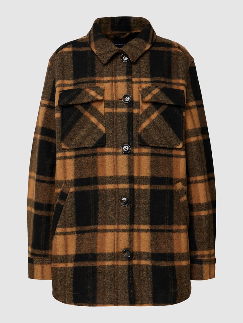 Hemdjacke mit Karomuster Modell 'Check' in camel meliert