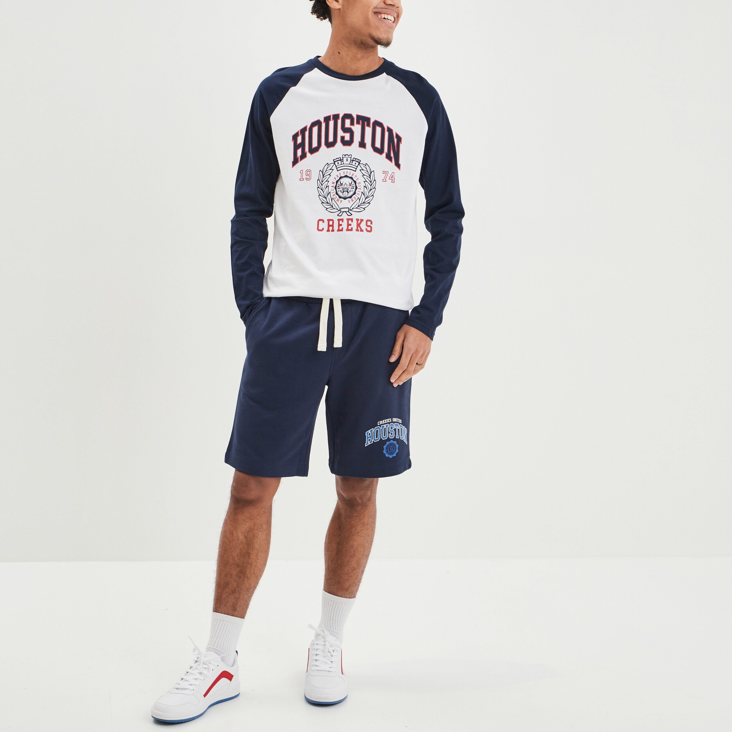 T-shirt manches longues Creeks blanc homme | La Halle