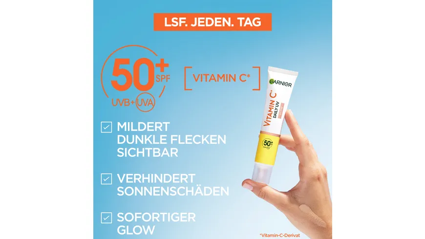 Garnier SkinActive Vitamin C Tägliches Sonnenfluid Glow LSF 50+ 40 ml
