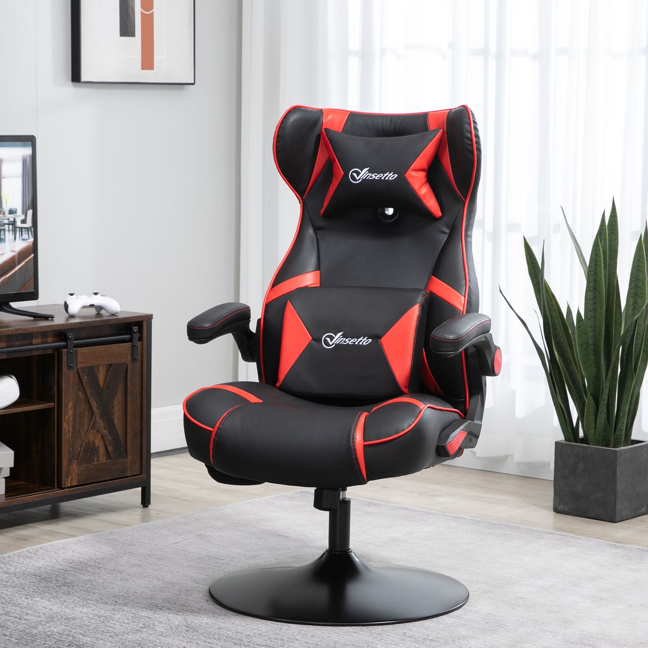 HOMCOM Vinsetto Gamingsessel mit Wippfunktion Gamingstuhl mit Lautsprecher Bürostuhl PU