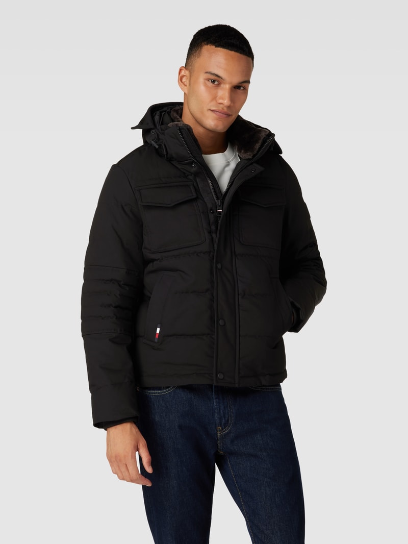 Jacke mit Kapuze Modell 'ROCKIE' in schwarz