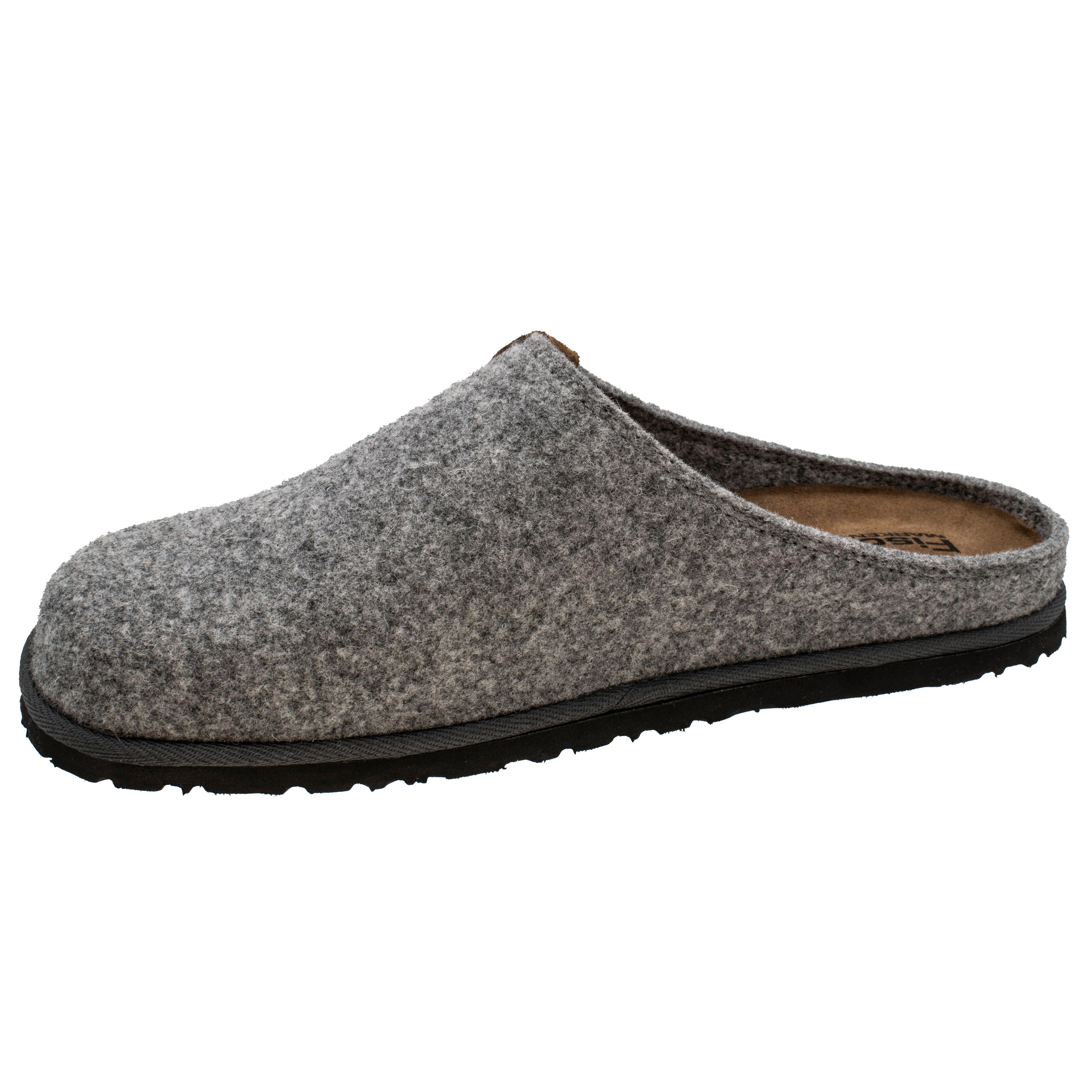Fischer-Markenschuh Helge Pantoffel aus PET Upcycling Filz, Lederdecksohle herausnehmbar