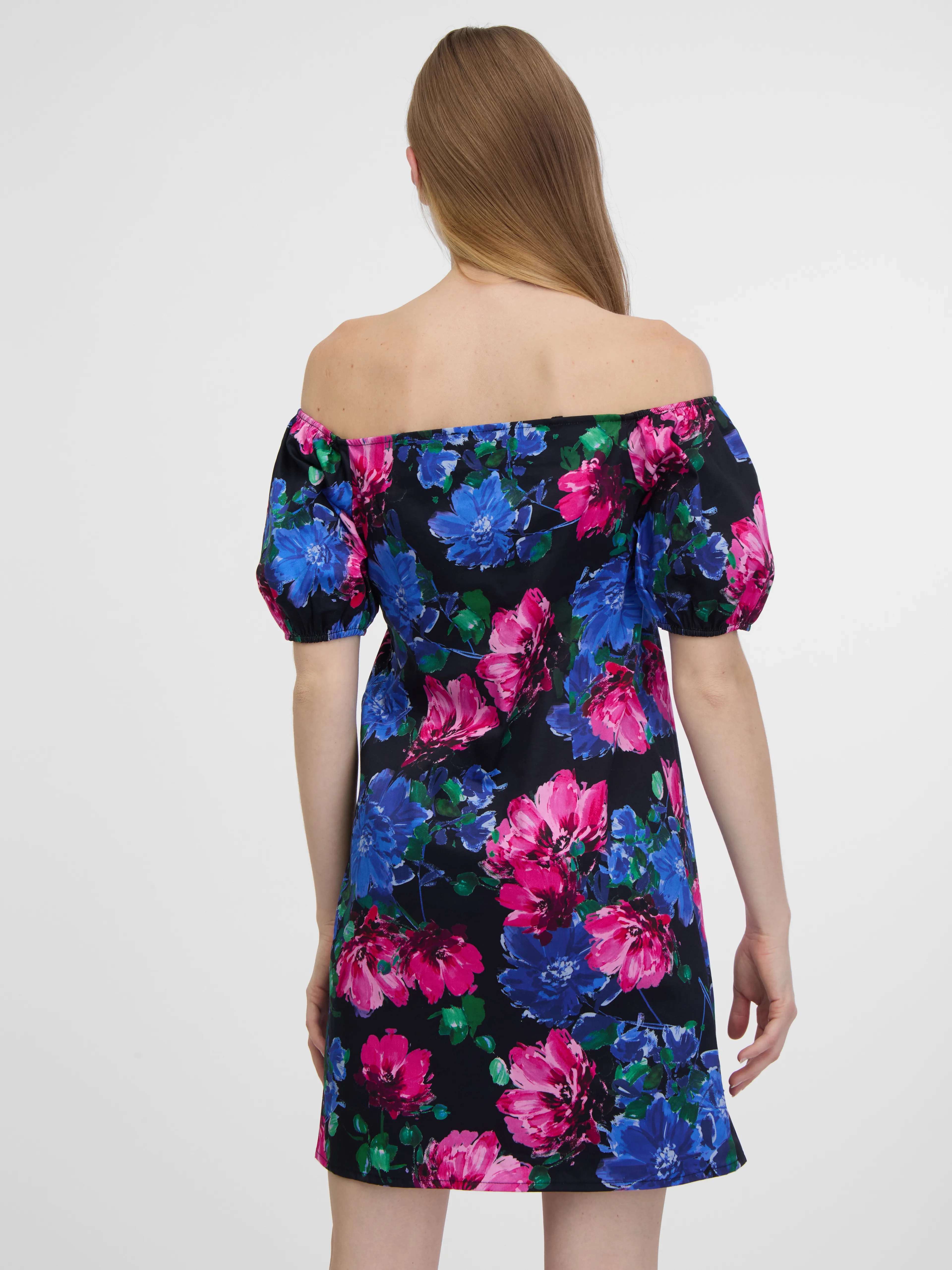 Rosa und schwarzes Damen-Blumenkleid ORSAY