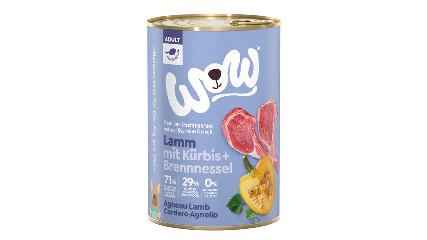 WOW Hundenassfutter Adult Lamm 400 g