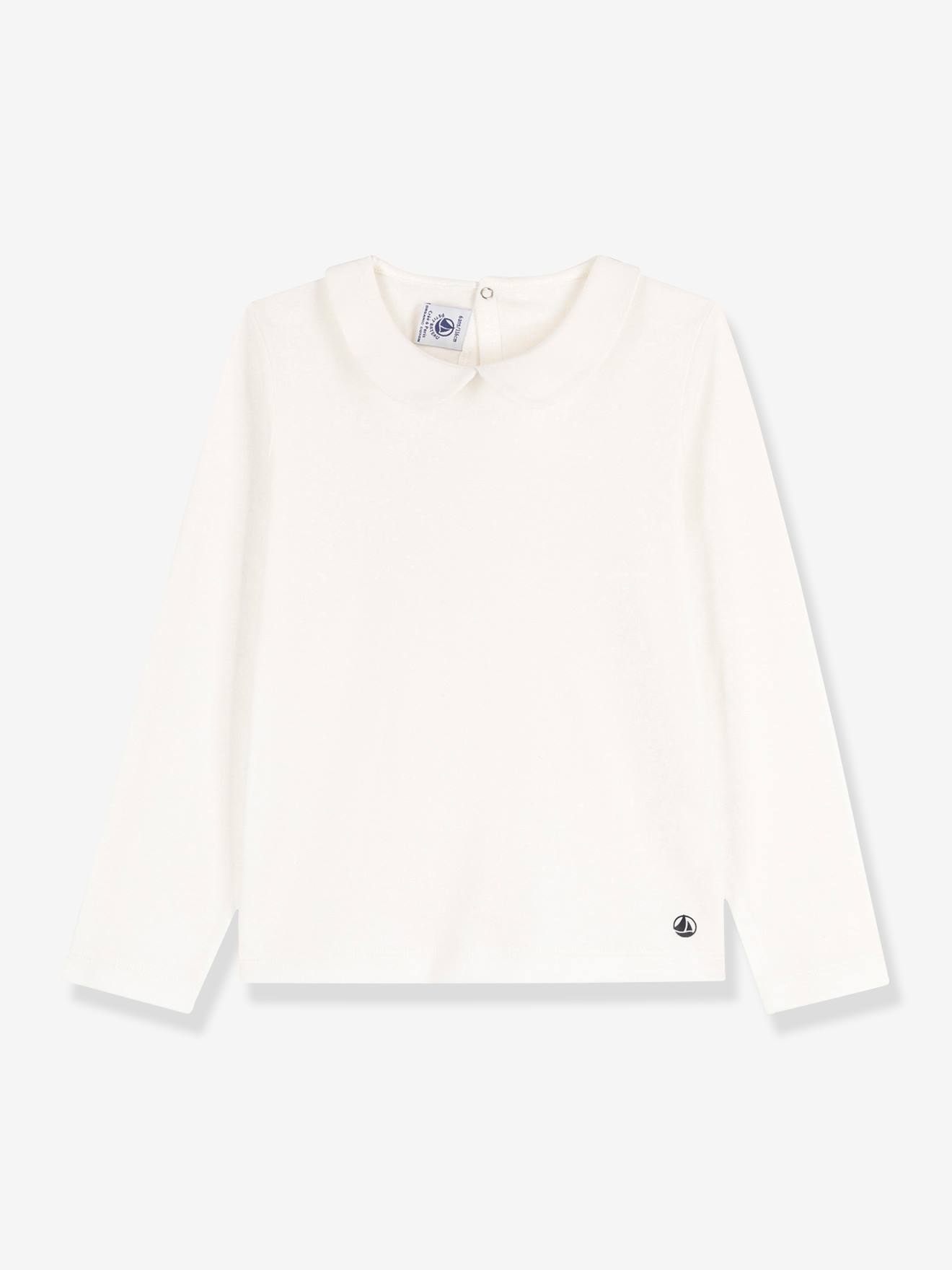 Tee-shirt manches longues coton PETIT BATEAU blanc