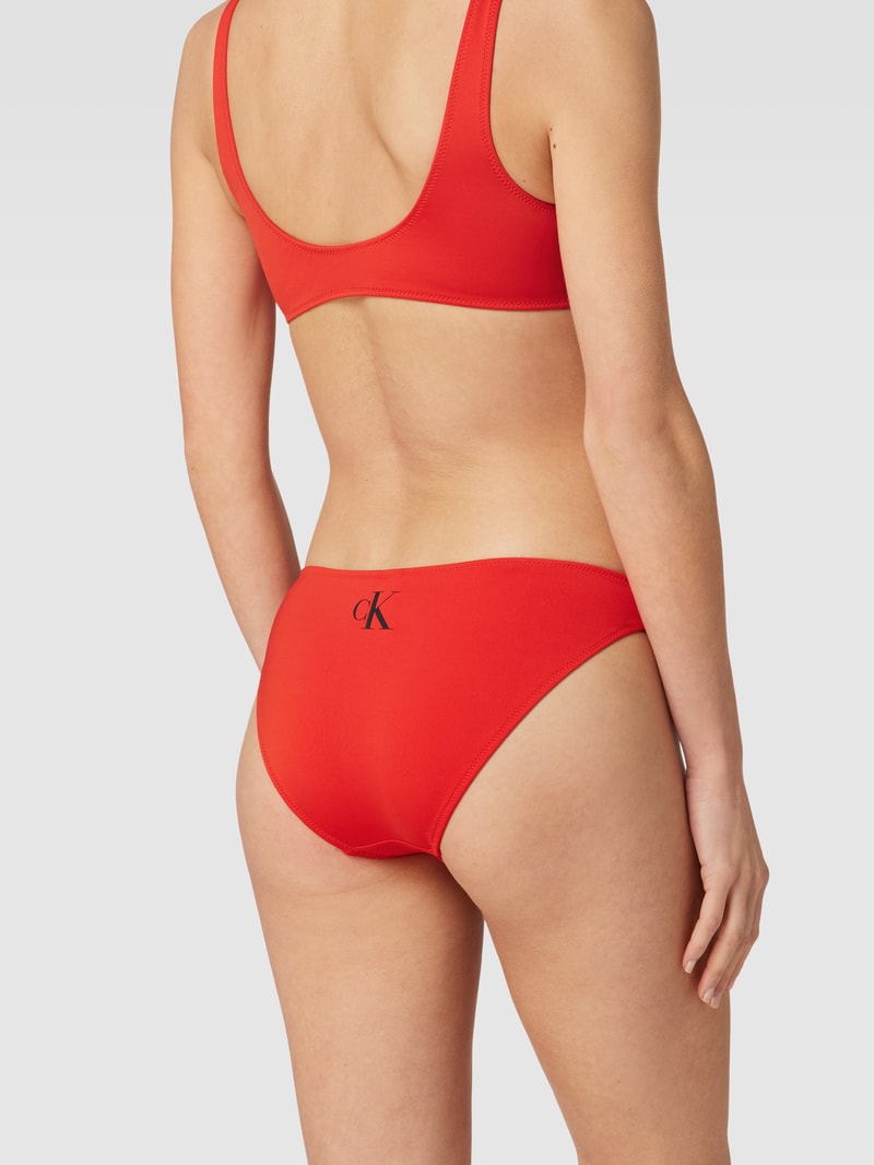Bikini-Hose mit Label-Print Modell 'BIKINI MONOGRAM' in koralle