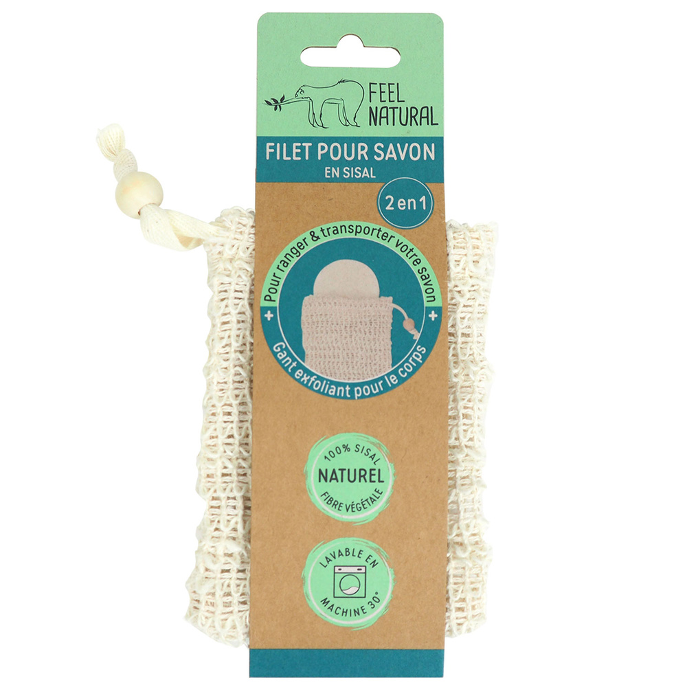 feel natural Filet savon en sisal 2en1 Filet savon