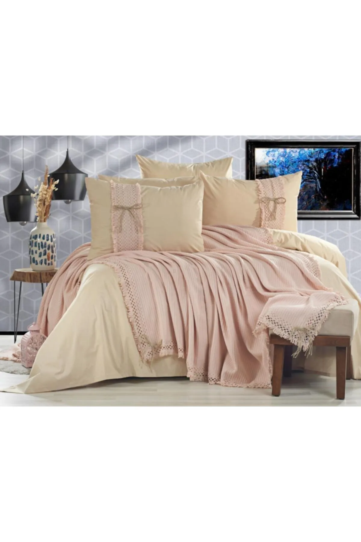 Çeyiz Diyarı  Rapunzel Pique Set 6-teilig Puderbeige