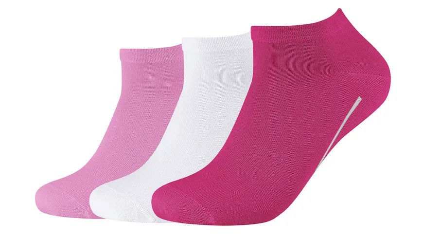 camano Unisex Sneaker Socken Ca-Soft Organic GOTS 3er Pack rosa, weiss