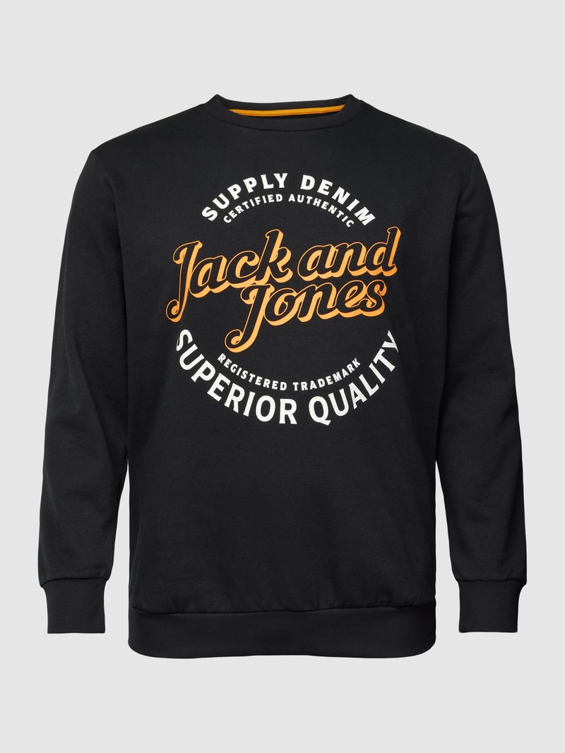 PLUS SIZE Sweatshirt mit Label-Print in schwarz