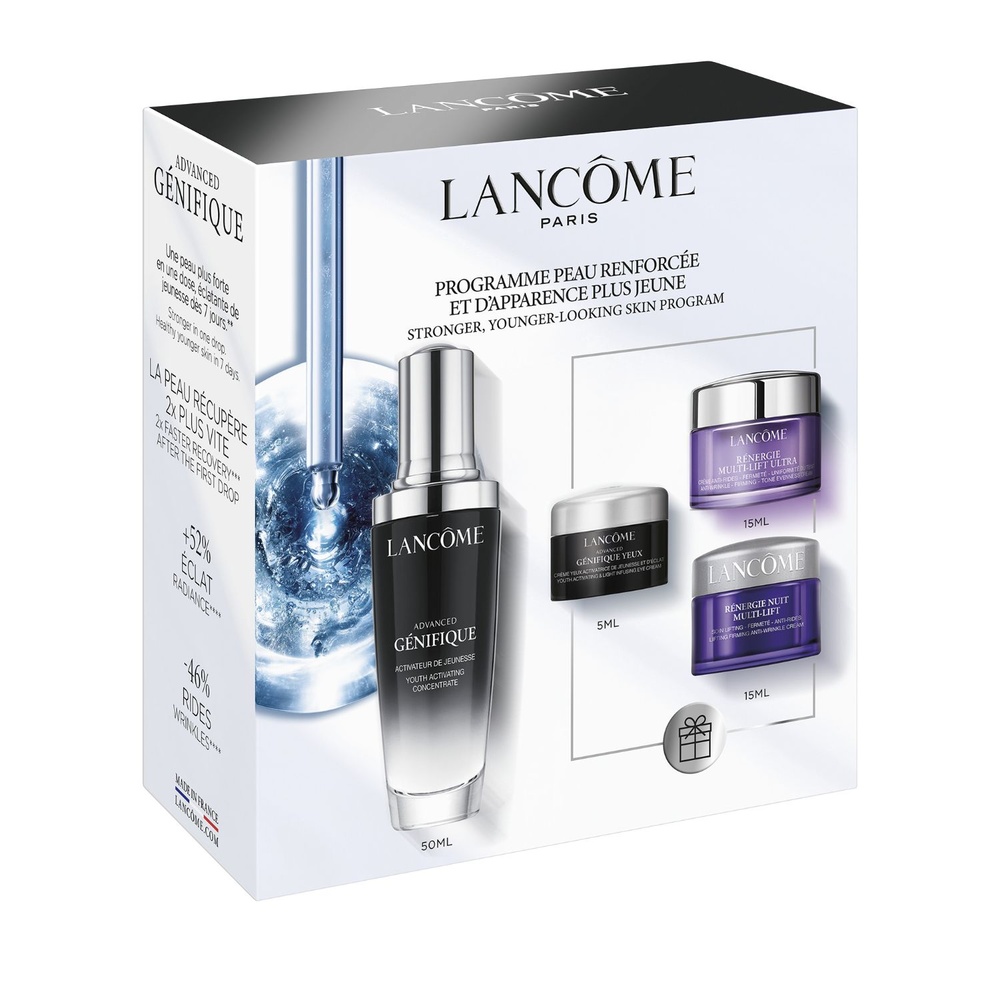 Lancôme Advanced Génifique Coffret Routine Anti-Âge Sérum + Crème Yeux, Crème Jour & Crème Nuit