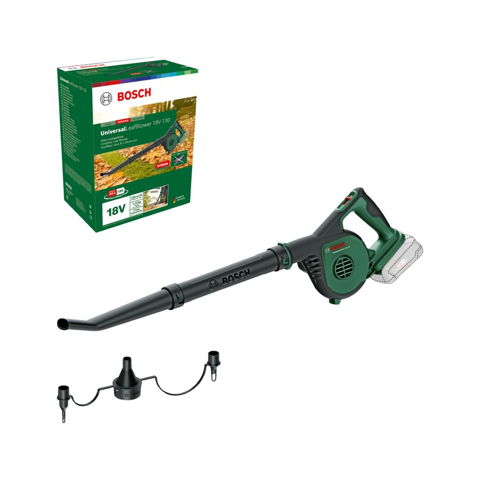 Suflantă universală de frunze Bosch Green 06008A0601, 18V-130, fără baterii și încărcător, în cutie