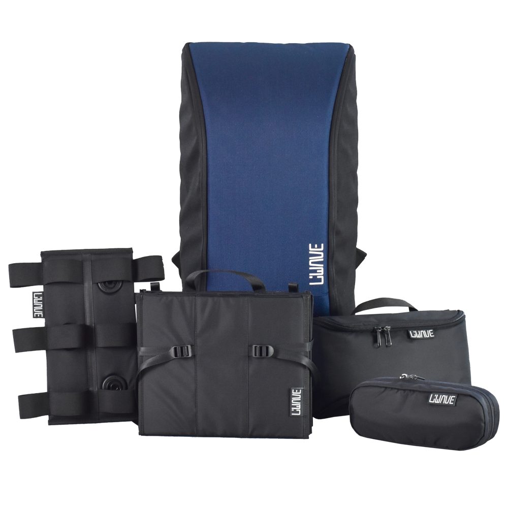 LiWAVE Reiserucksack Basic Everywhere 28L (Set), made in germany, 17 Zoll Laptopfach, 4 modulare Ordnungsfächer