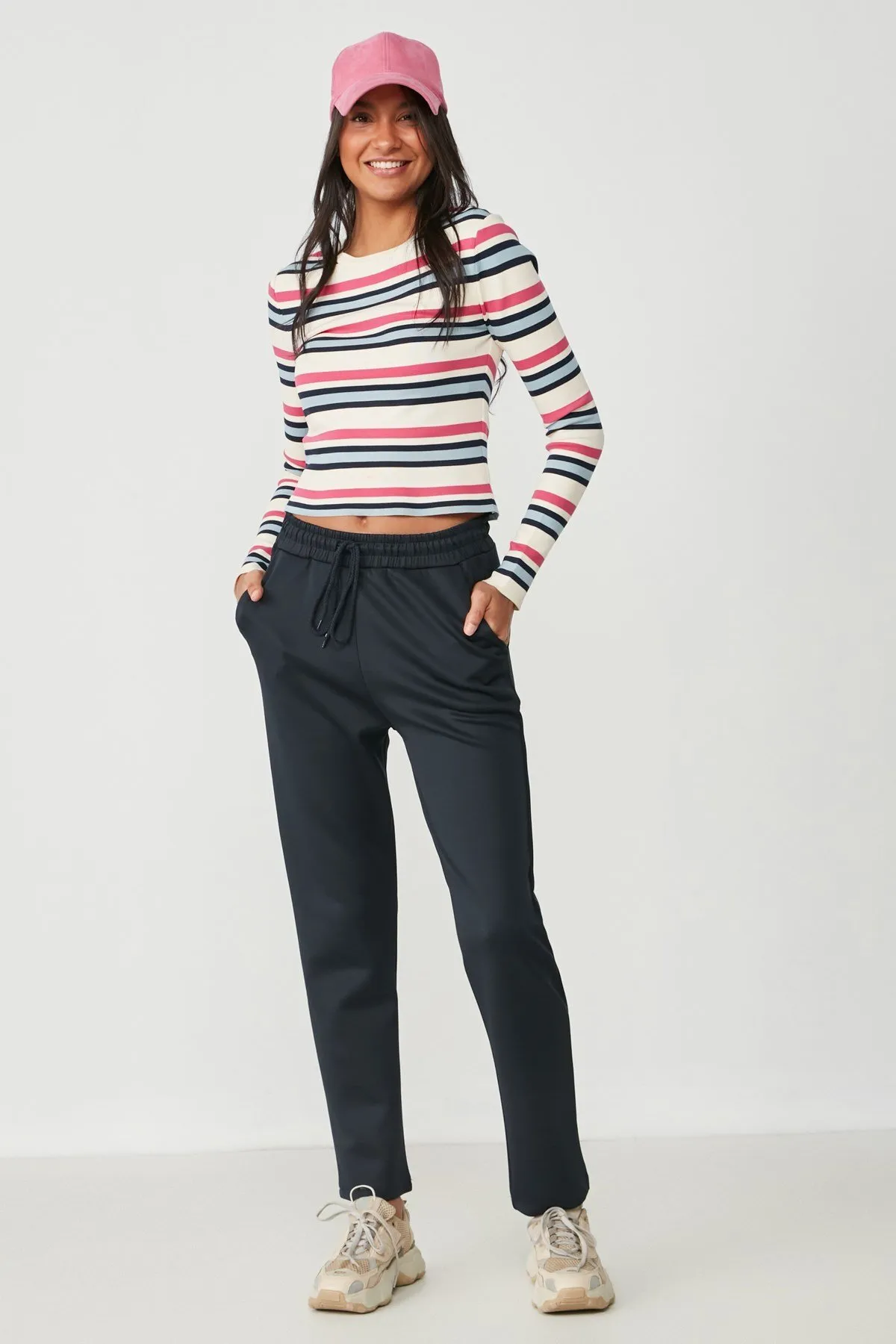 C&City  Jogginghose mit geradem Bein 801 Marineblau