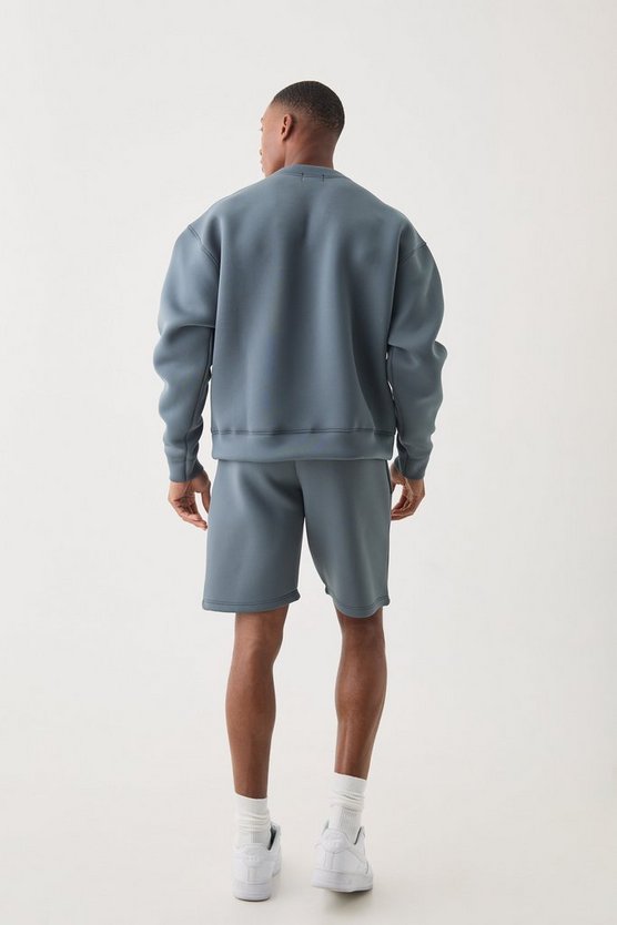 Kurzer kastiger Oversize Sweatshirt-Trainingsanzug