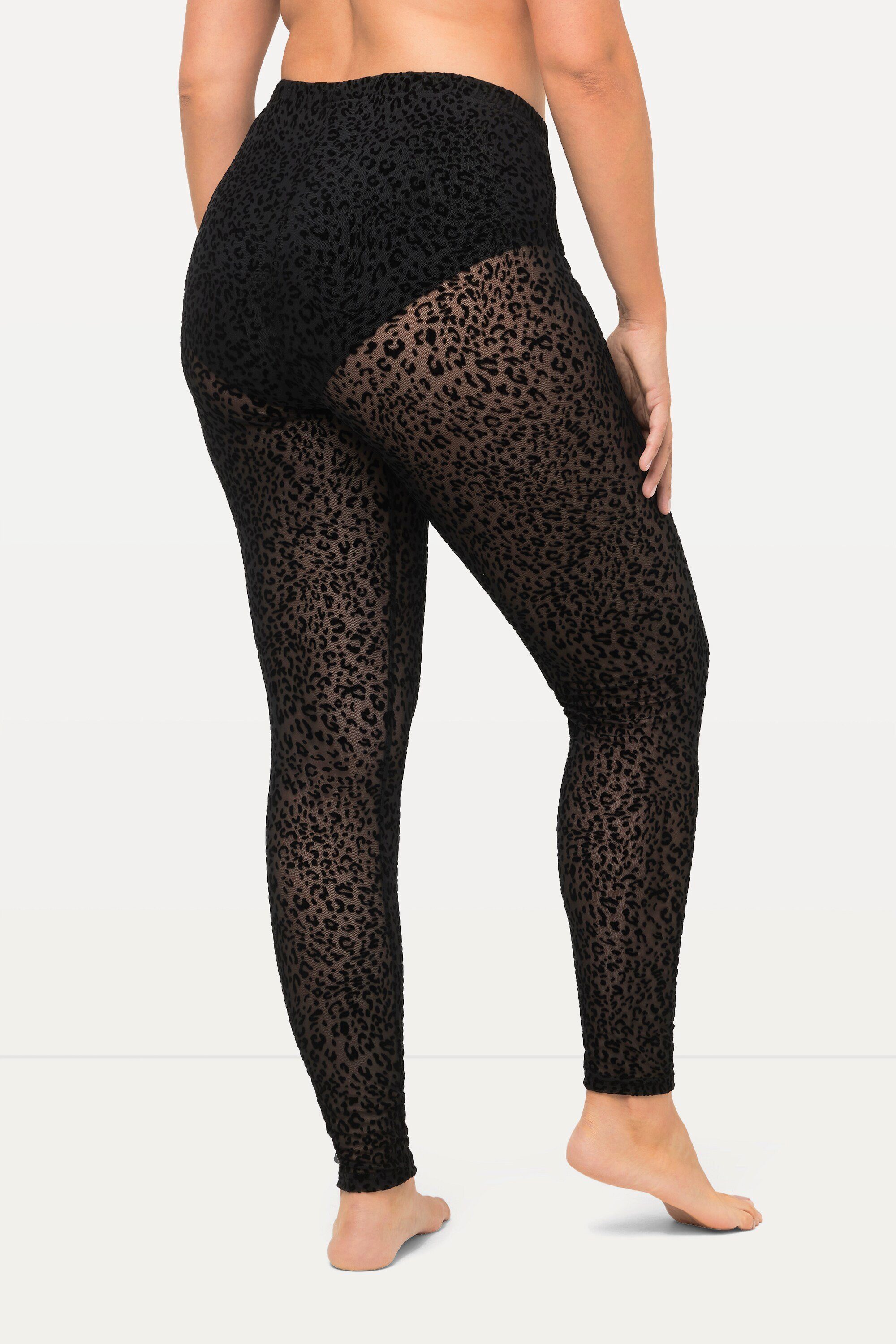 Ulla Popken Feinstrumpfhose Leggings Mesh Leomuster