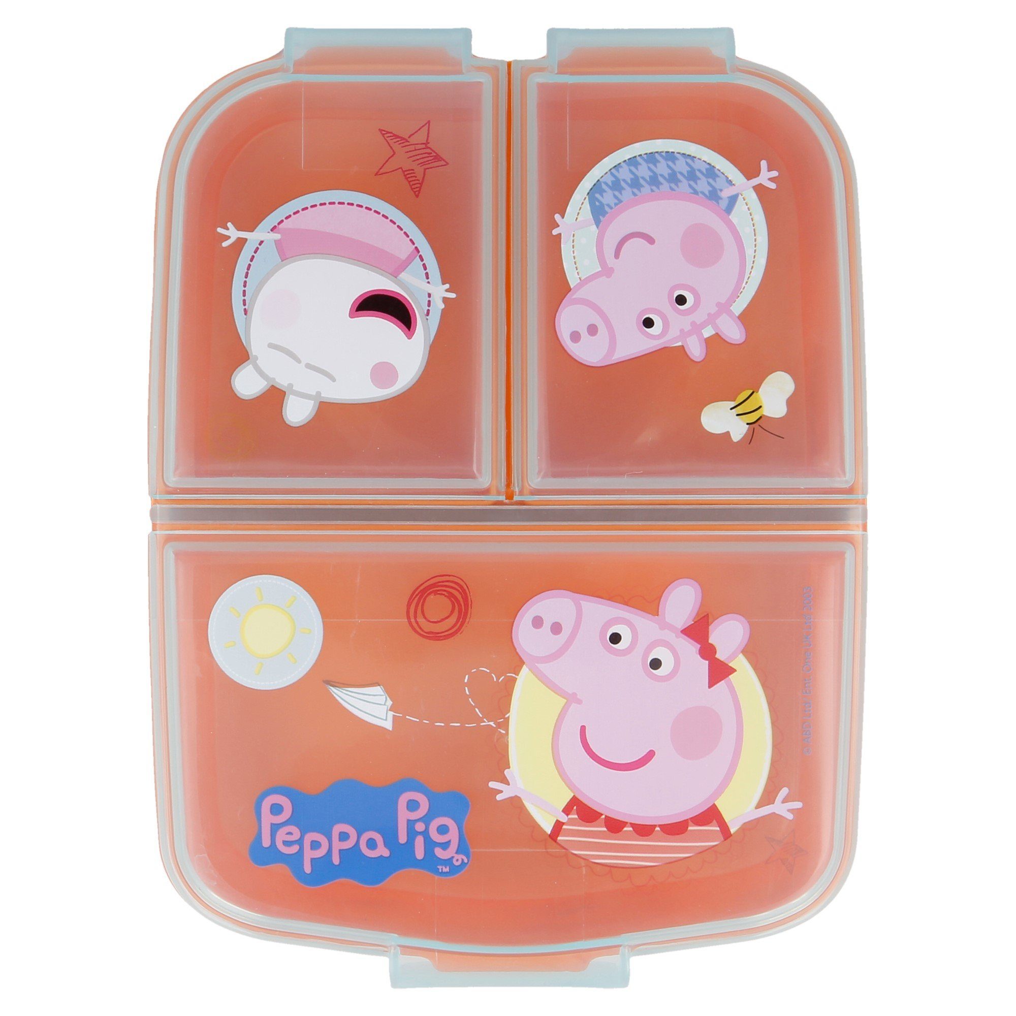 Peppa Pig Lunchbox Peppa Wutz, Kunststoff, Kinder Brotdose mit 3-Fach-Unterteilung BPA frei