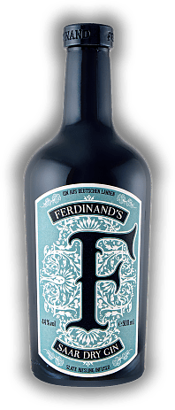 Ferdinand's Saar Dry Gin Ferdinand's Saar Dry Gin Innovatives Gin-Erlebnis. Saar Dry Gin, infundiert mit Schiefer Riesling. 0,5	 Liter - Vol 44%
