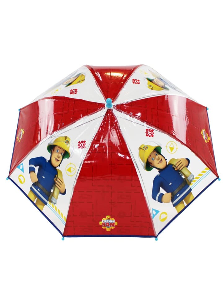 Feuerwehrmann Sam  Stockschirm | rot-transparent | Feuerwehrmann Sam | Kinder Regenschirm günstig kaufen onesize