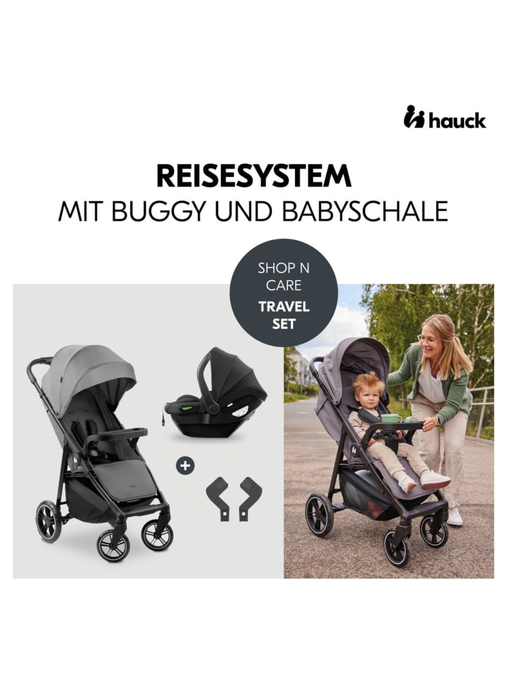 Hauck Buggy Shop N Care 2in1 Travel Set - Grey in grau günstig kaufen onesize
