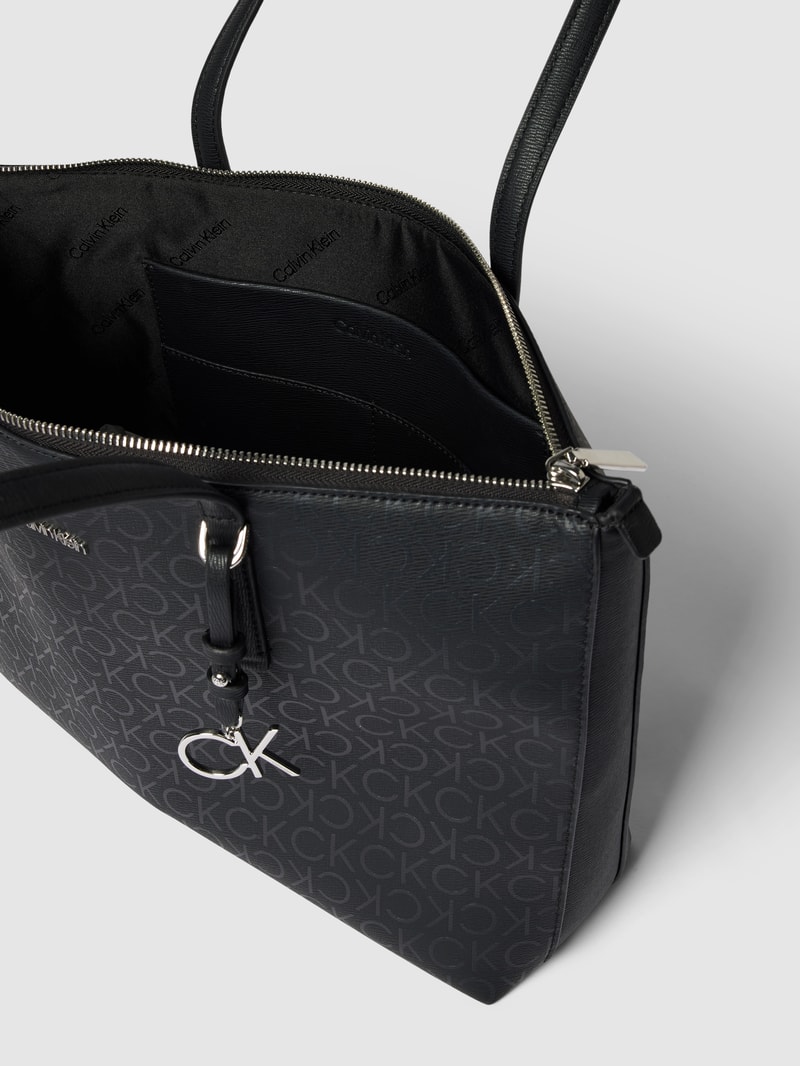 Shopper mit Allover-Logo in schwarz