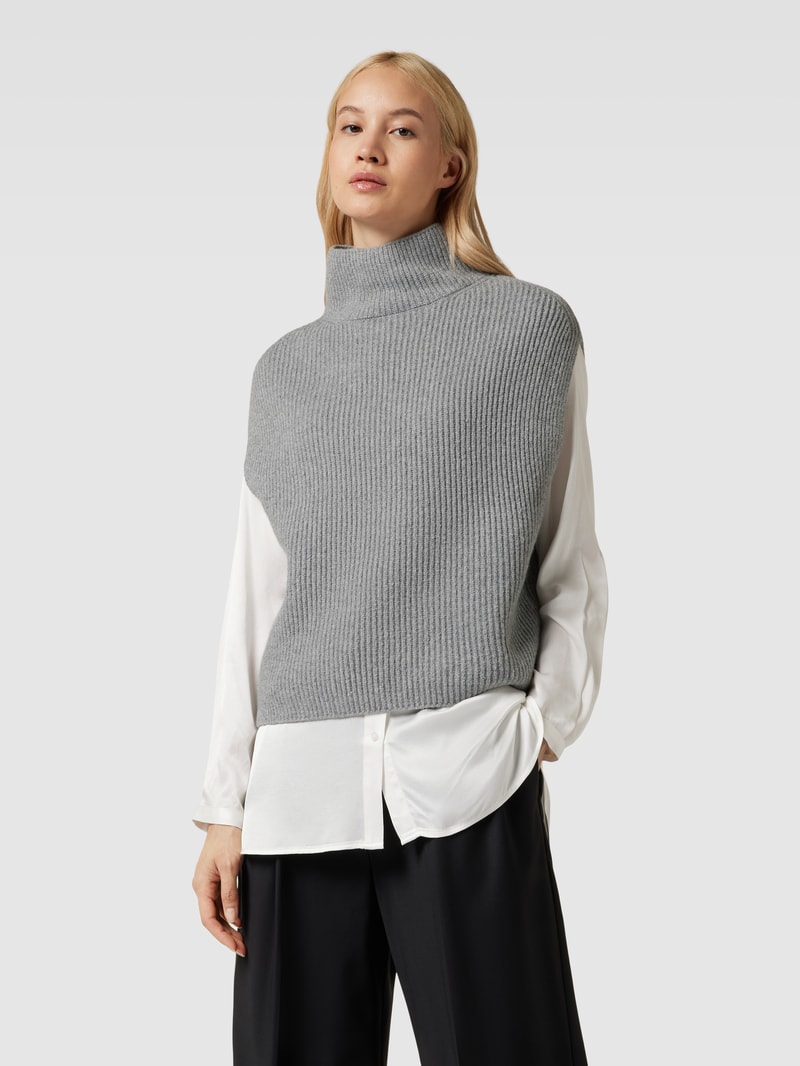 Strickpullover mit Turtleneck Modell 'Palisa' in hellgrau meliert