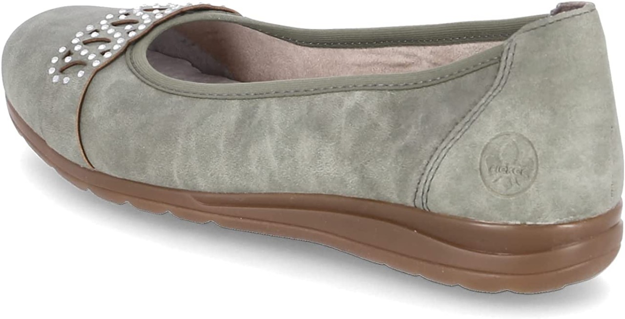 RIEKER Ballerinas grün FSK Damen Halbschuhe