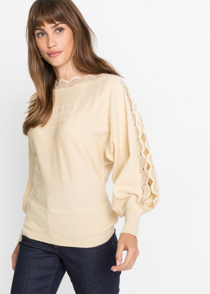 Pullover mit Spitze