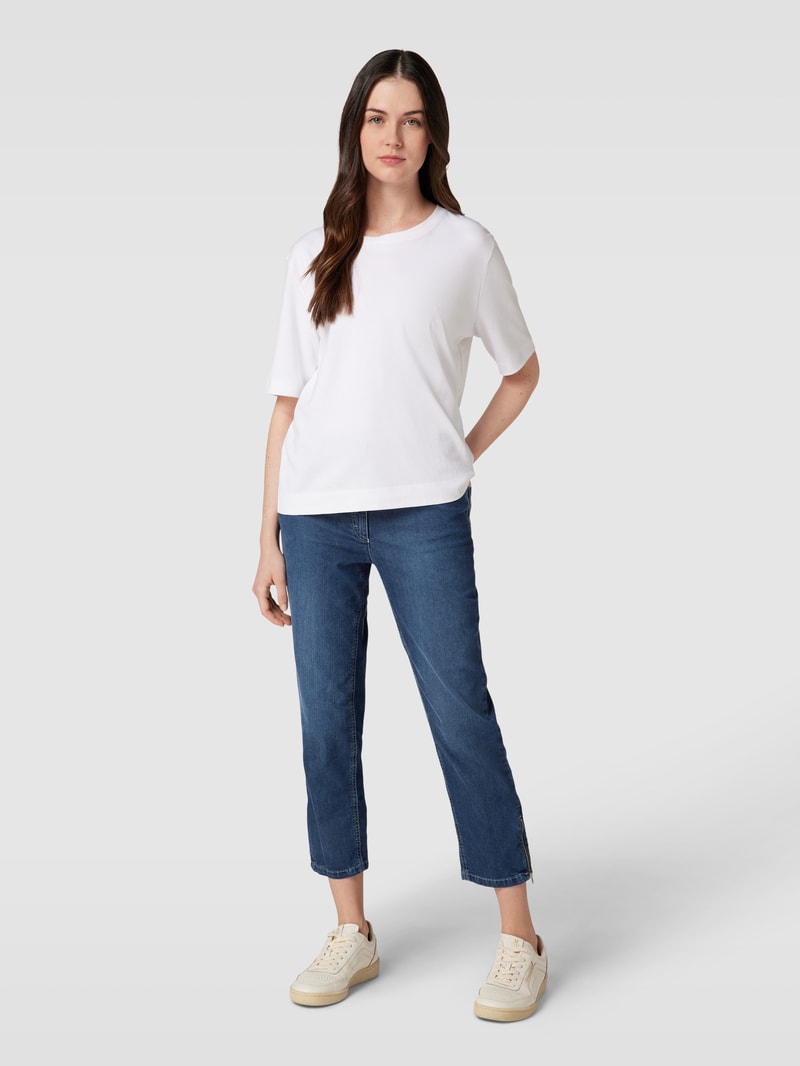 Straight Fit Jeans in 7/8-Länge Modell 'CORA' in dunkelblau