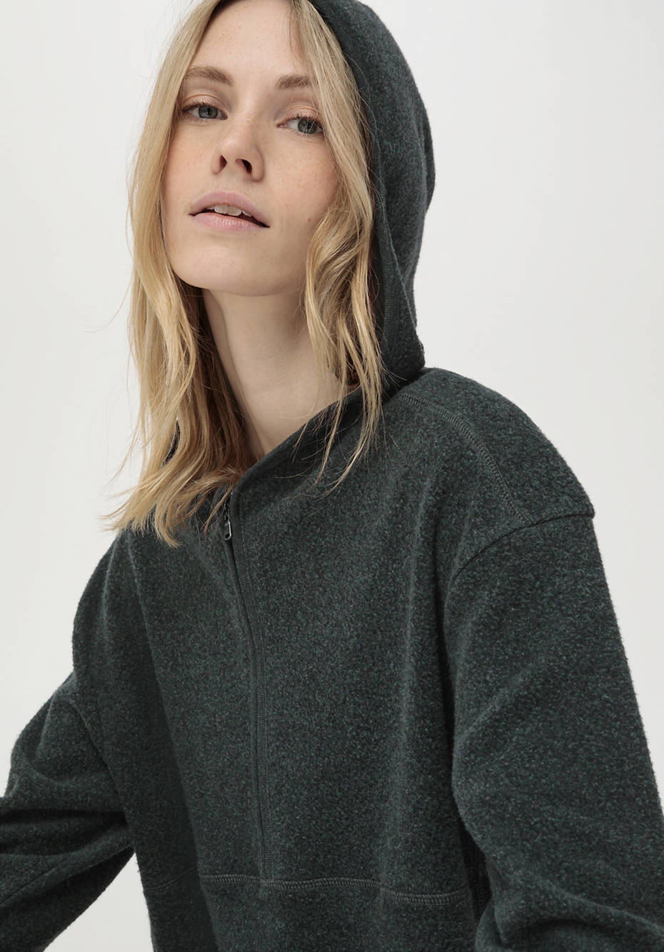 Fleece-Hoodie aus reiner Bio-Baumwolle