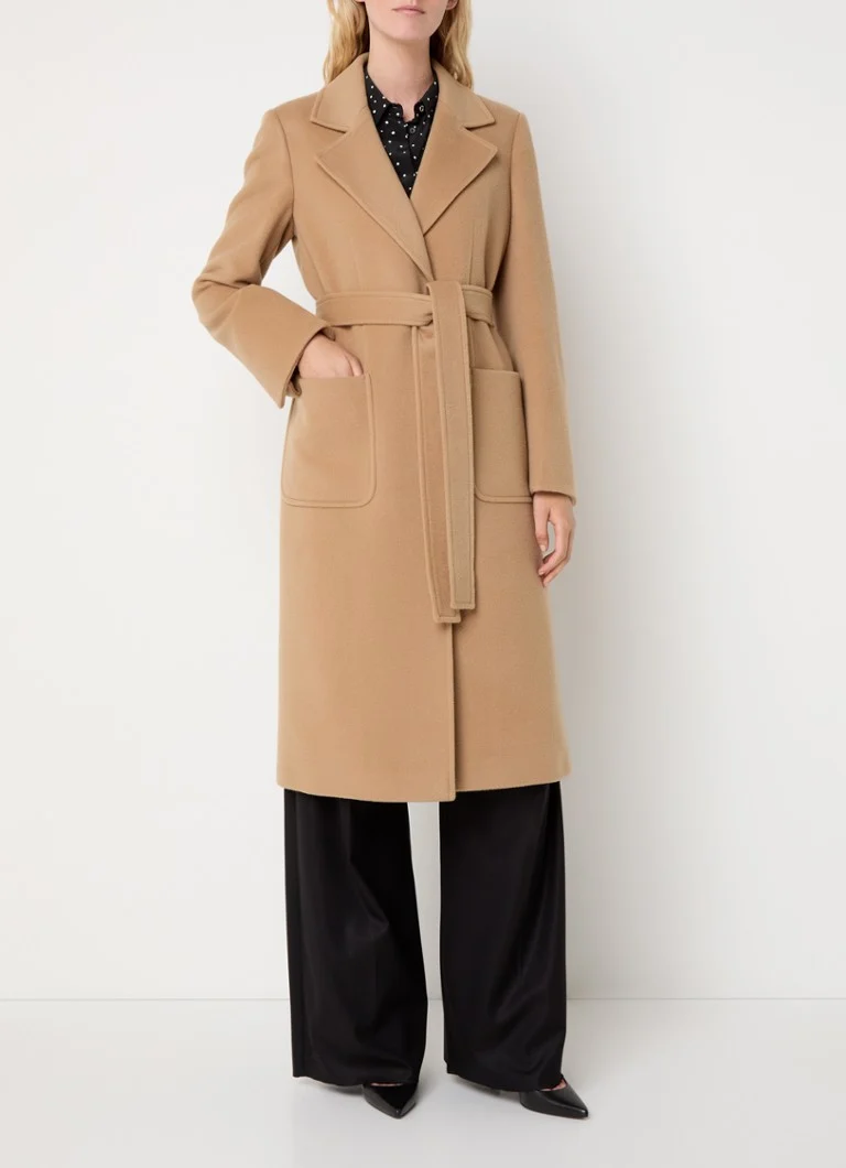 Max & Co Runaway wool coat with tie belt and patch pockets