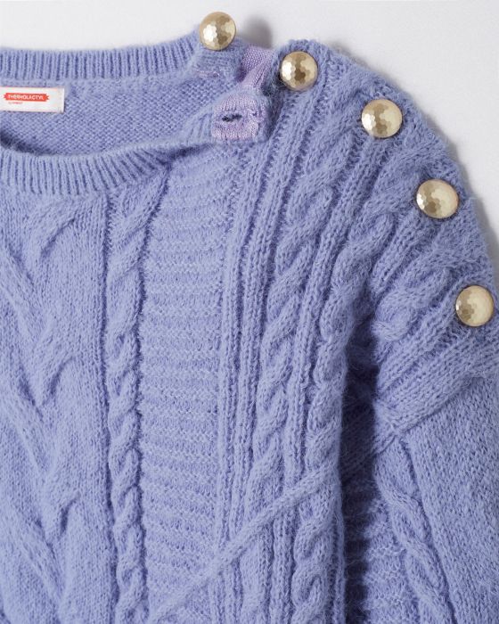 Pull chaud à torsades et boutons Thermolactyl