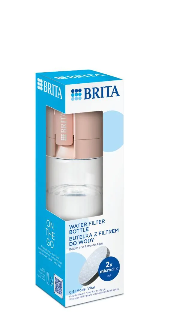 Brita Vital Pastel Peach - Buteliukas su filtru 1 vnt.
