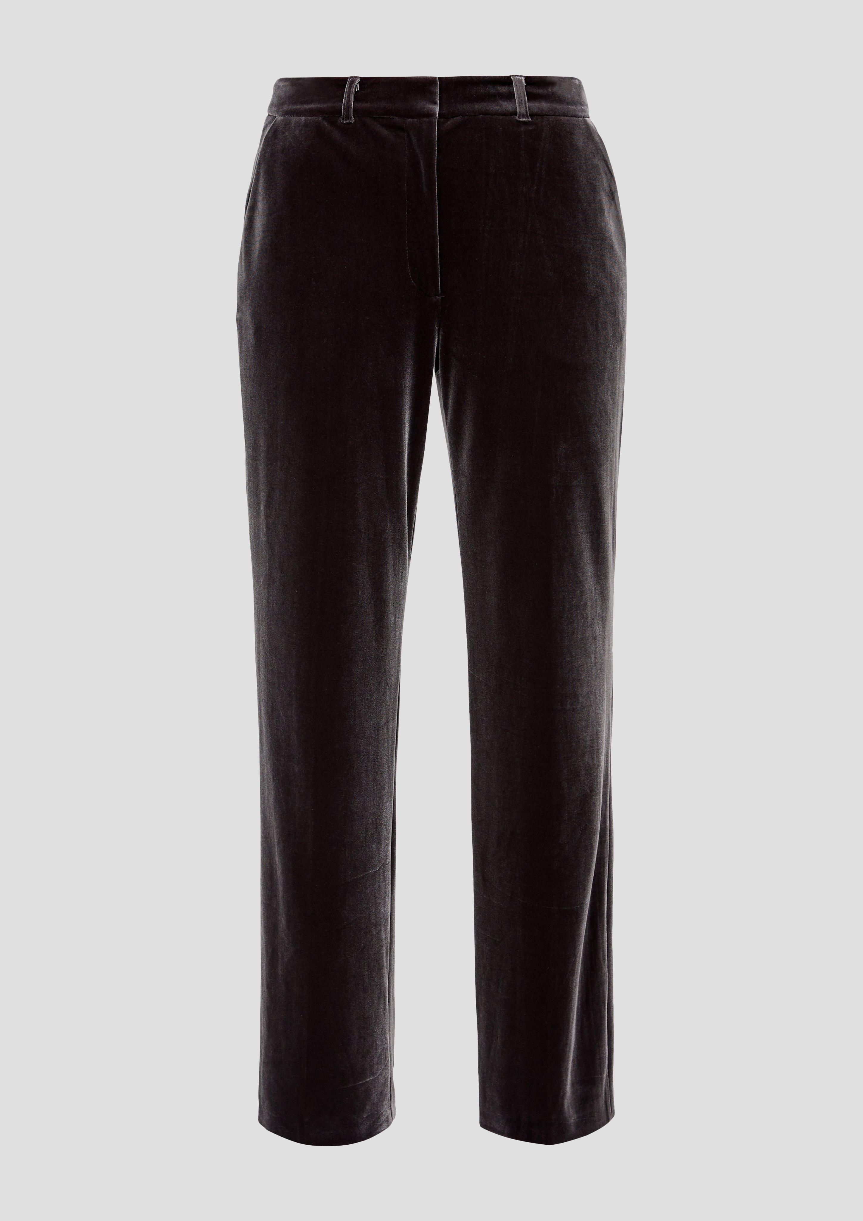 Samthose mit Wide Leg  2138144-9897