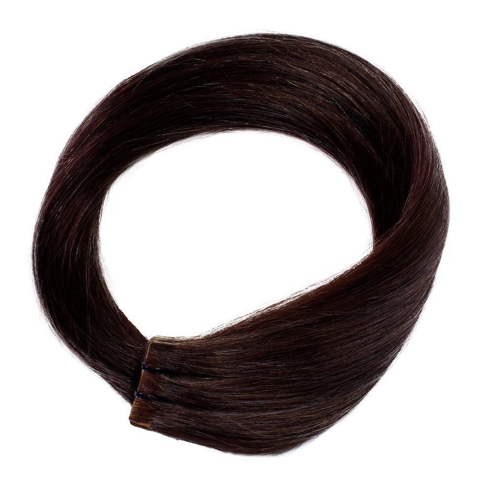 hair2heart Extensions adhesives Invisible Premium cheveux naturels #2 Marron foncé extensions